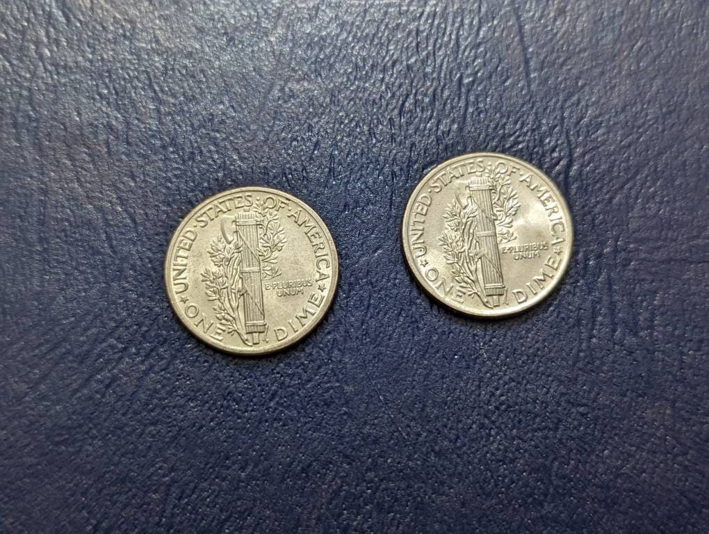 1945p and 1941 beautiful uncirculated mercury dimes, high grade uncirculated beauties