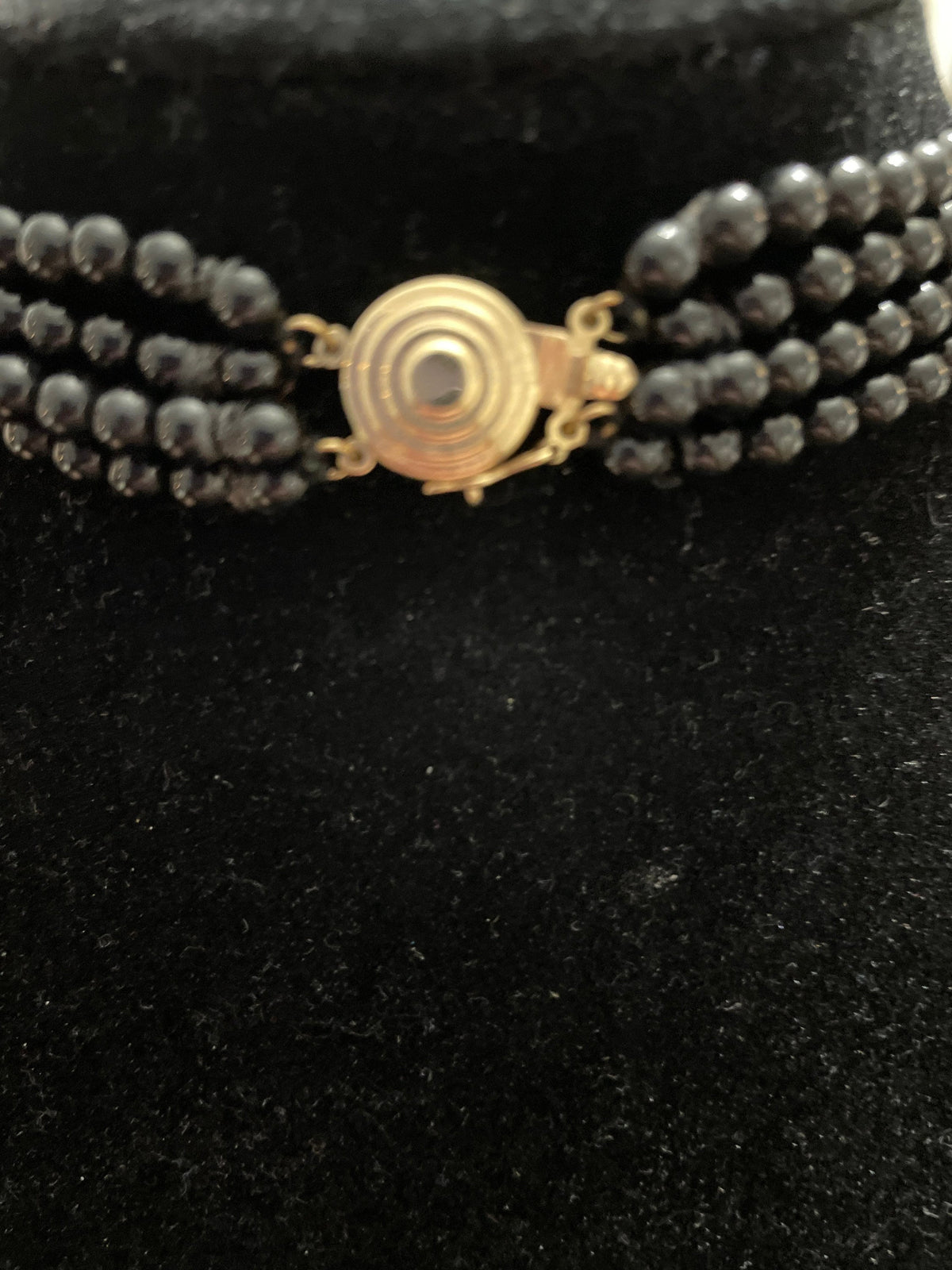 14k yellow gold 30 inch Gold,Pearl,Onyx Necklace statement necklace