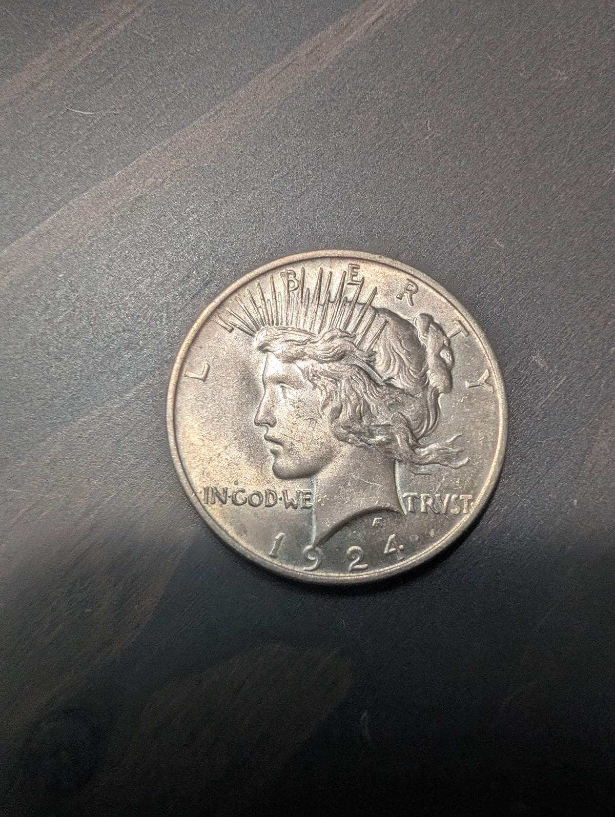 Mint state 1924 peace dollar coin