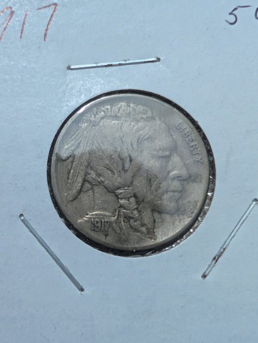 High grade 1917 buffalo nickel coin