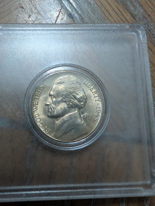 1945d beautiful mint state war nickel coin