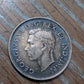 Rare Canadian 1943 silver large Half dollar coin toned