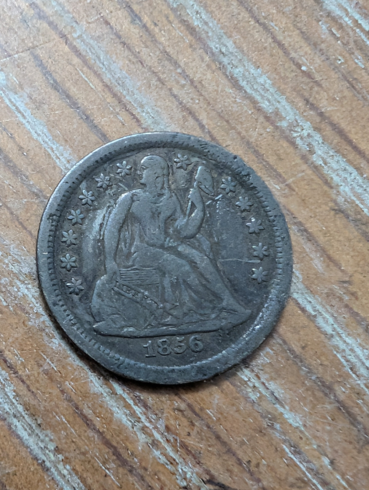 1856 no arrows seated liberty dime coin