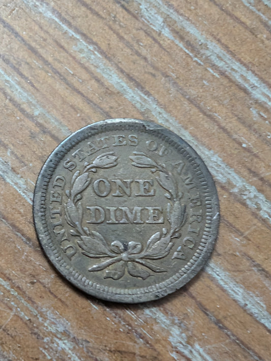 1856 no arrows seated liberty dime coin