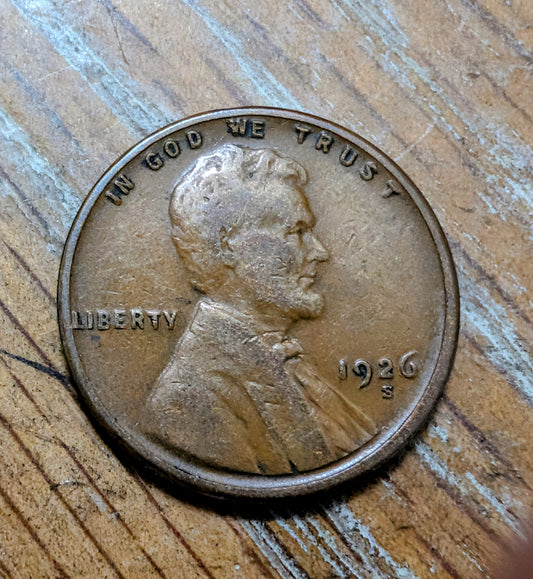 1926s key date wheat cent extra fine condition coin