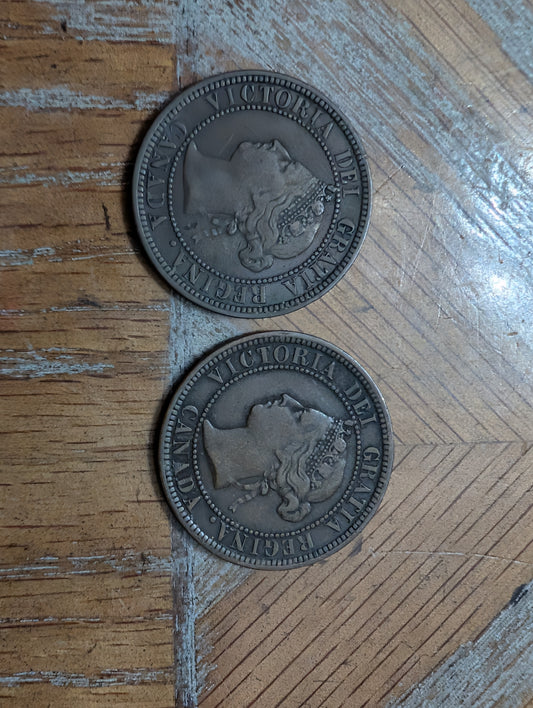 Rare 1887 and 1888 Canada queen Victoria large cents