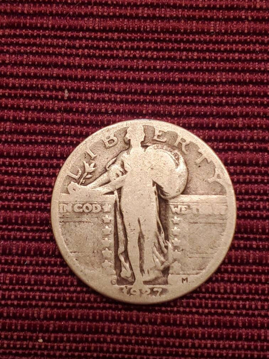 1927d semi key date standing liberty silver quarter