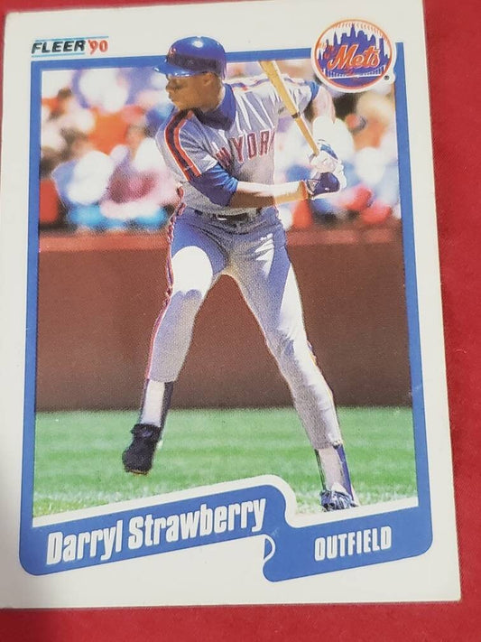 1990 Daryl strawberry Mets outfield fleer baseball card