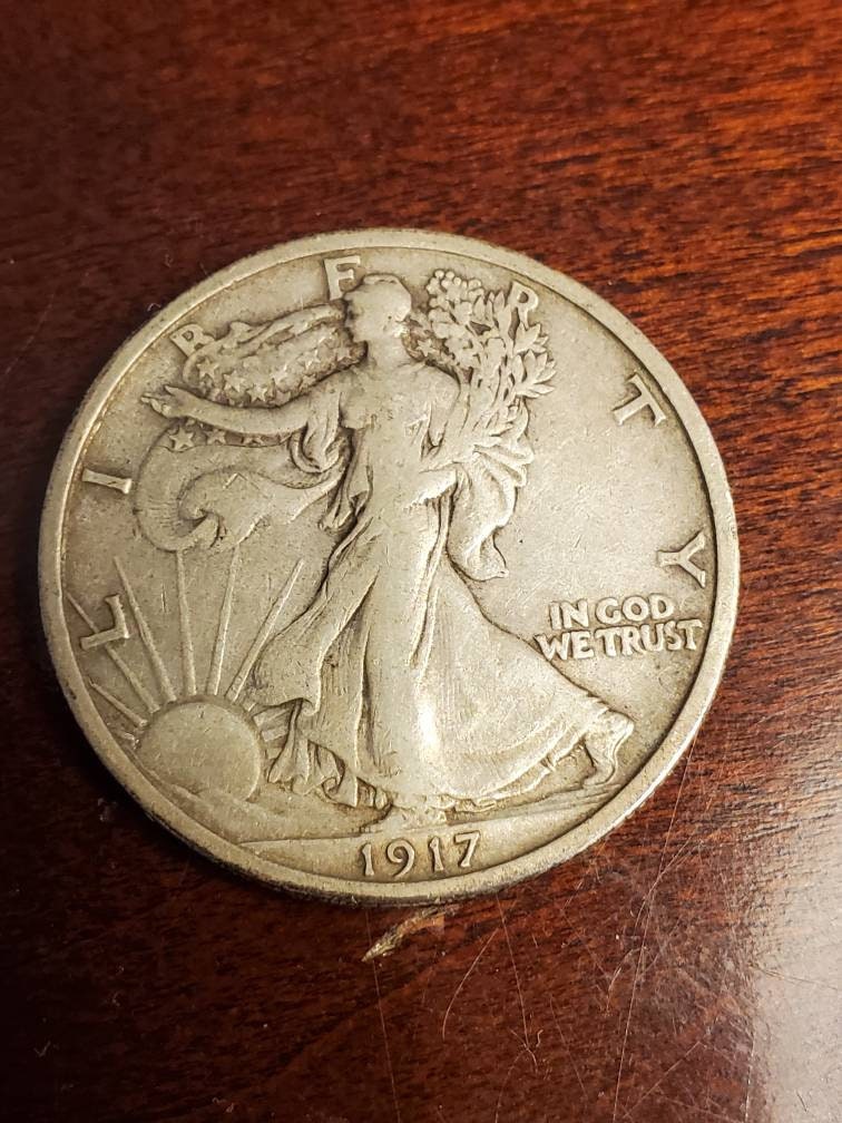 1917 choice looking walking liberty half dollar very fine plus excellent silver coin free shipping