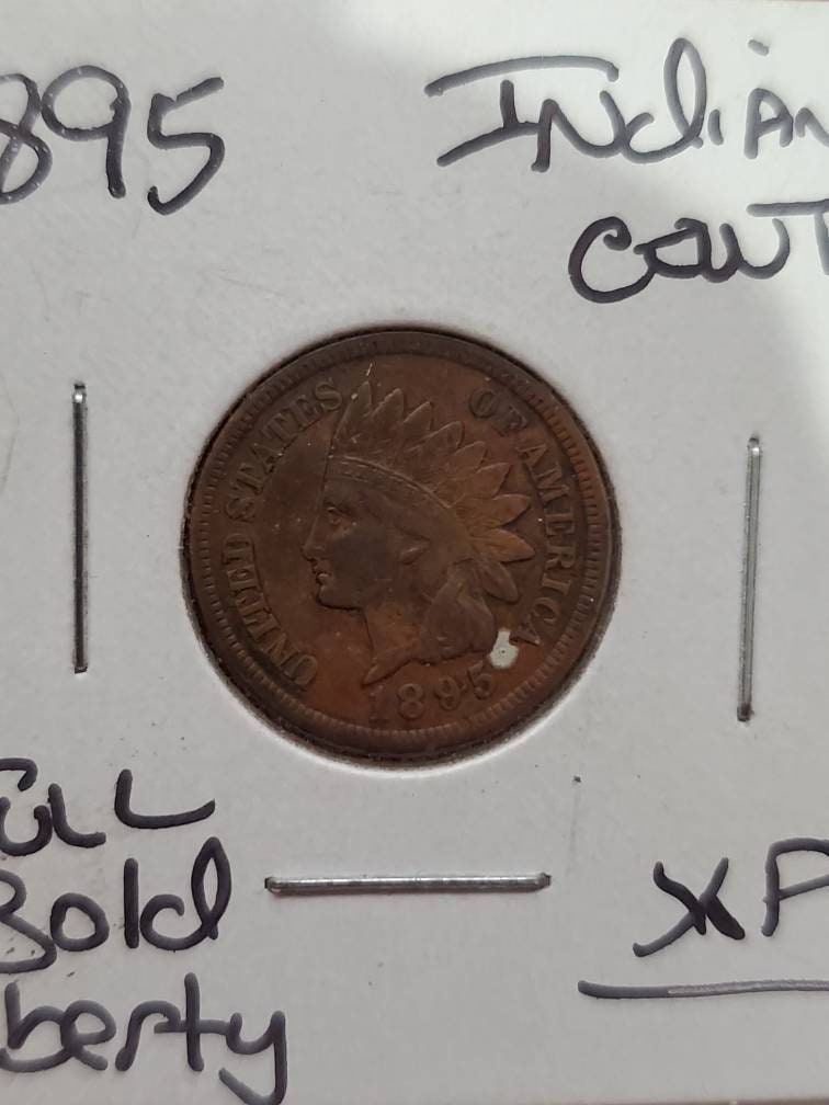 1895 Indian cent 1800s antique full liberty coin with necklace