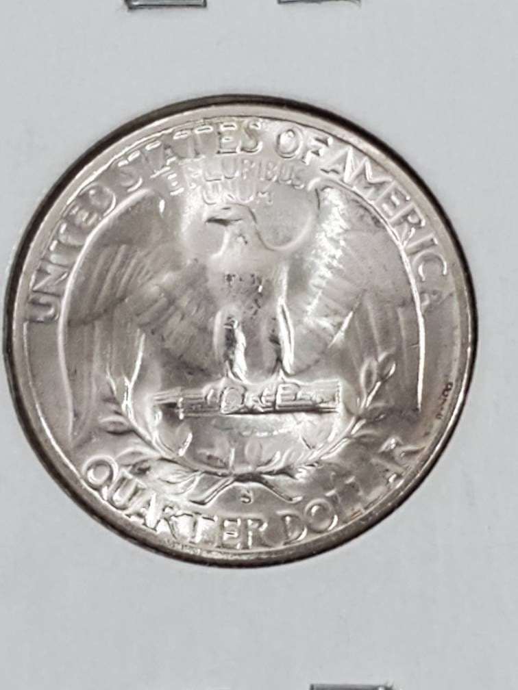 1952s silver quarter gem uncirculated silver 25 cent piece san Francisco mint