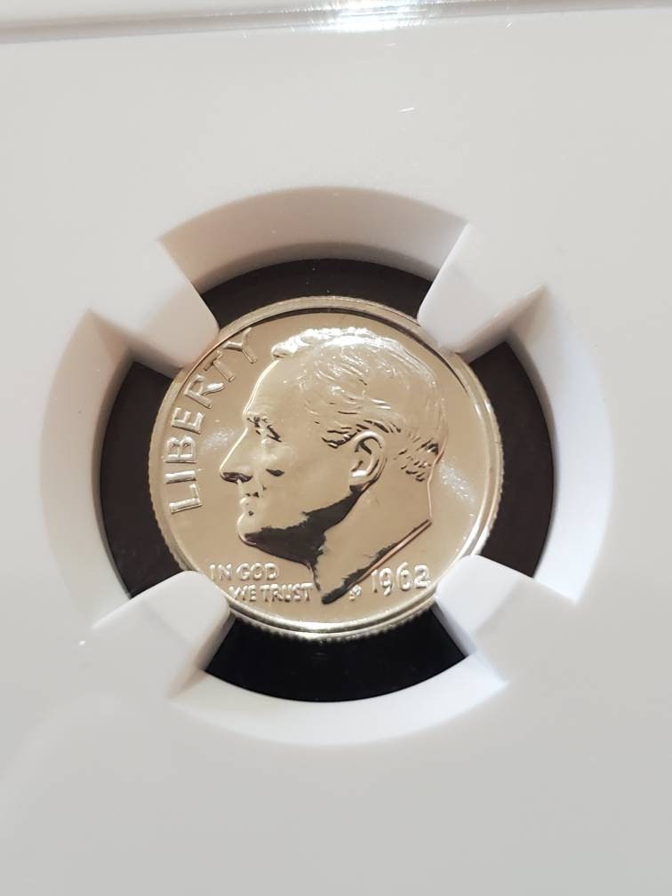 1962 proof silver dime proof67 old silver dime graded ngc coin