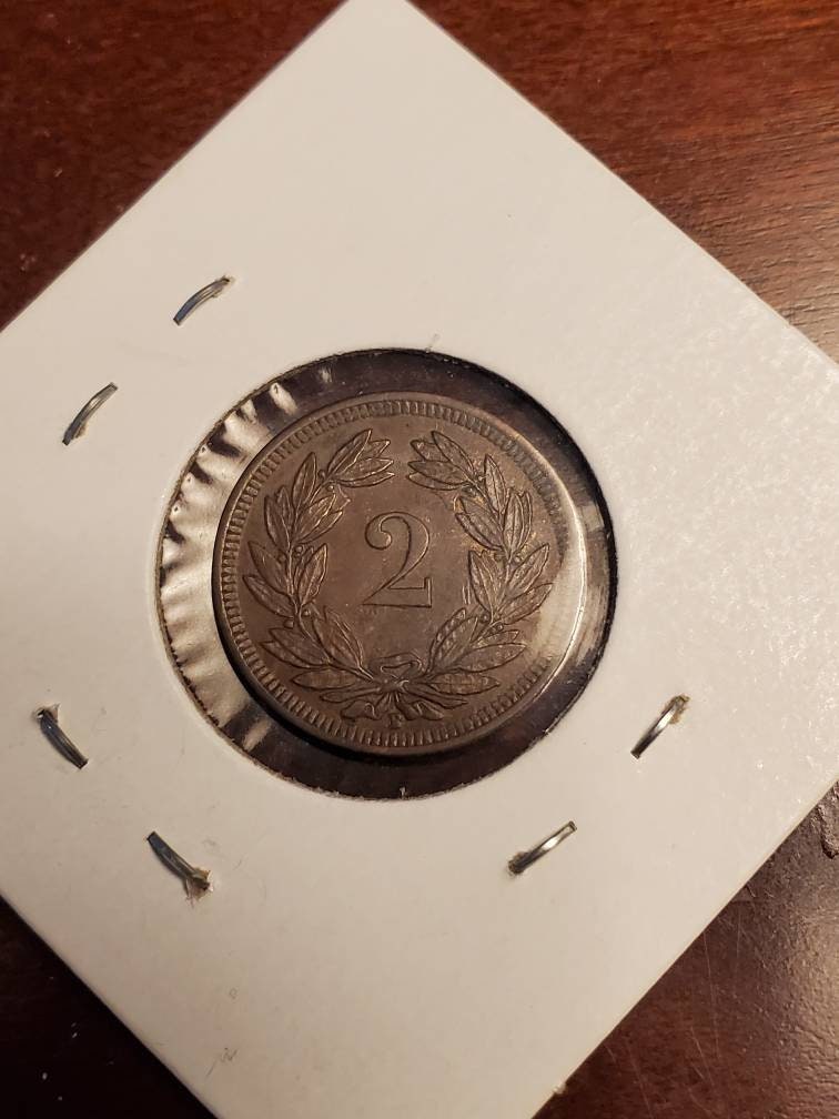 1907 Switzerland 2 rappen copper coin almost uncirculated plus rare this nice