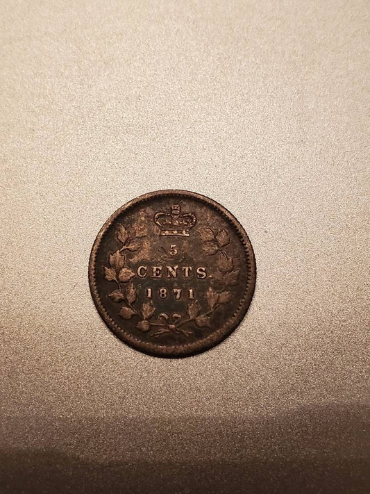5 cents Canada sterling silver queen Victoria sterling half dime very fine