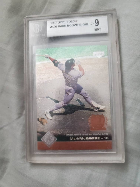 1997 mark McGwire beckett baseball card graded mint 9