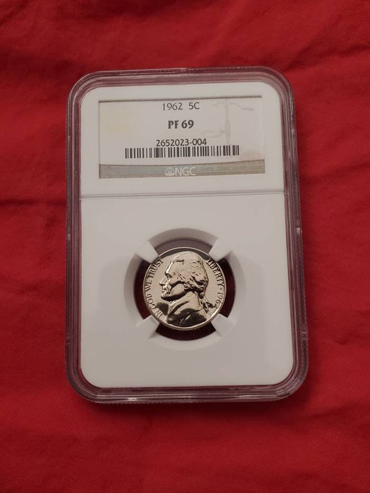 1962 proof nickel ngc graded proof69 nearly perfect ships free