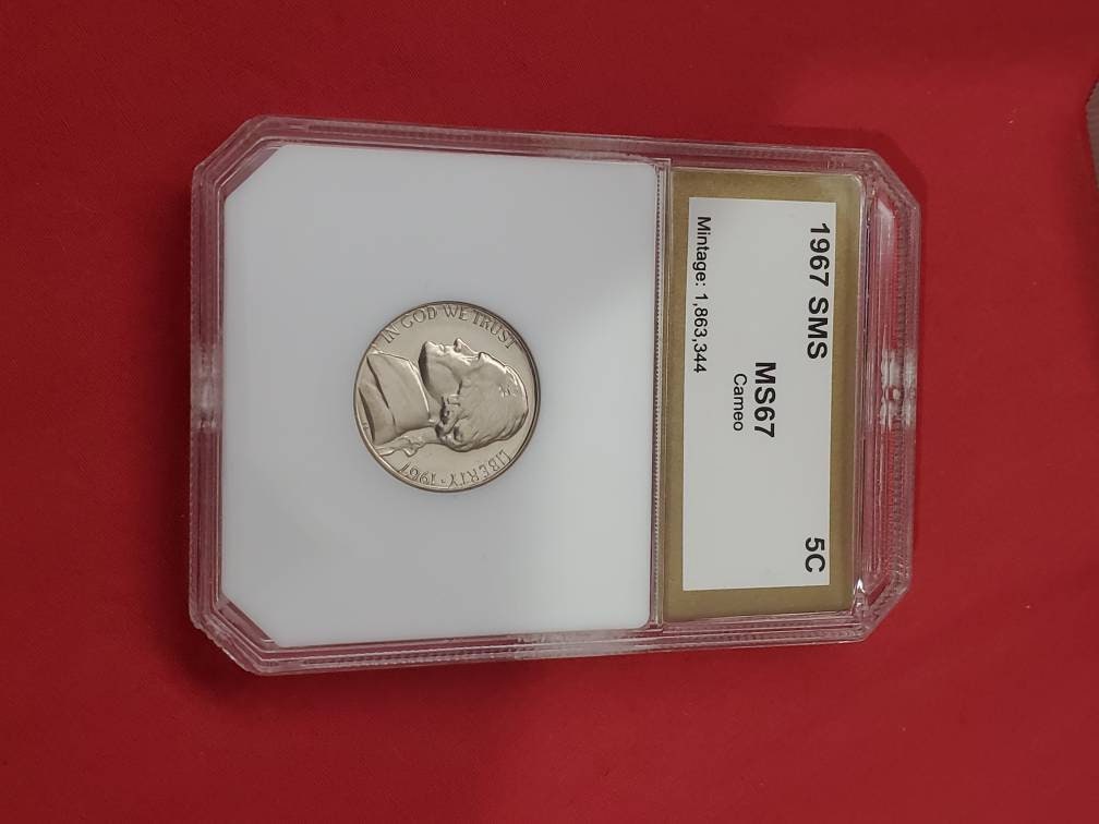1967 special mint set graded ms67cameo nickel rare this nice pci old holder