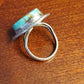 Sterling silver pawn ring turquoise precious green stone jewelry mothers day