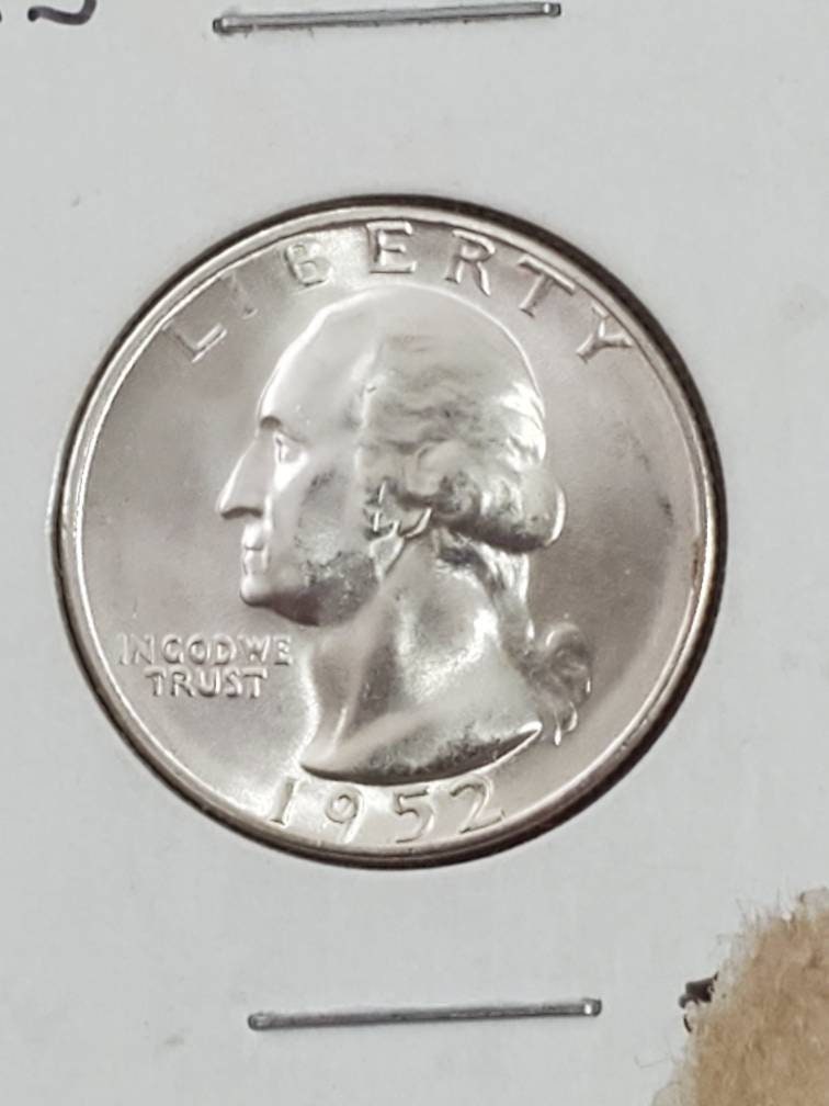 1952s silver quarter gem uncirculated silver 25 cent piece san Francisco mint