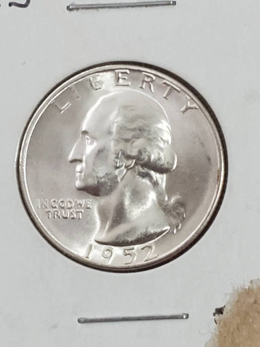 1952s silver quarter gem uncirculated silver 25 cent piece san Francisco mint