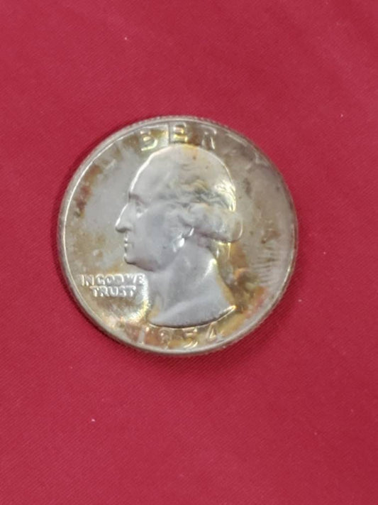 1954s gem bu russet toned silver Washington head quarter