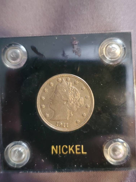 1911 v nickel extra fine plus full liberty in capital holder