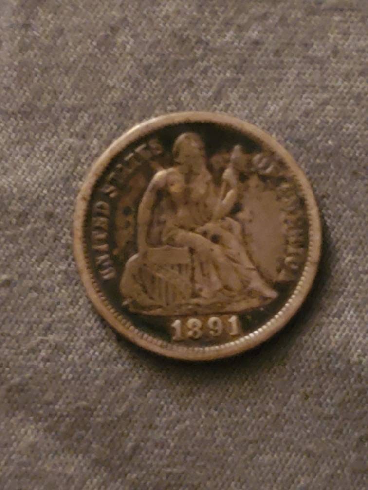 1891 very fine seated liberty dime