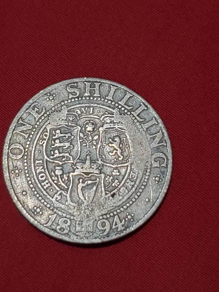 1894 silver UK great Britain queen. Victoria shilling