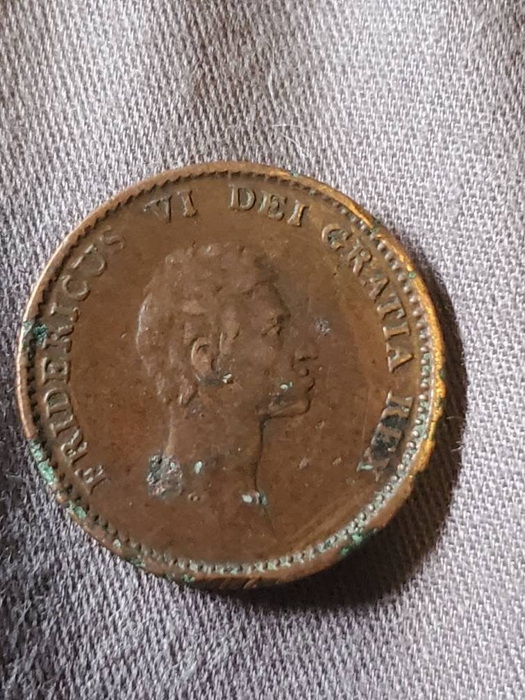 1816 Sweden one skilling copper coin nice detail