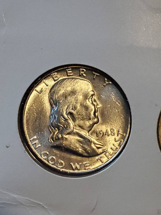 1948d franklin half doar high grade luster coin