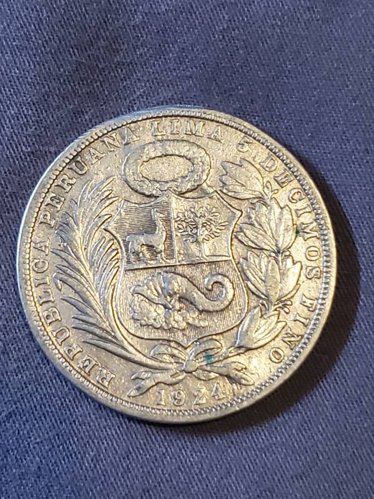 1924 peru sol large silver dollar sized coin