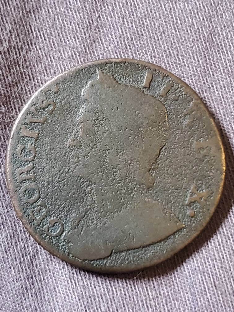 King george 1700s Britannia copper colonial coin