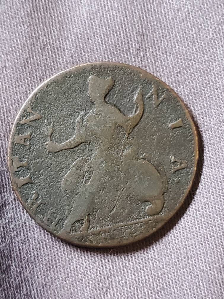 King george 1700s Britannia copper colonial coin