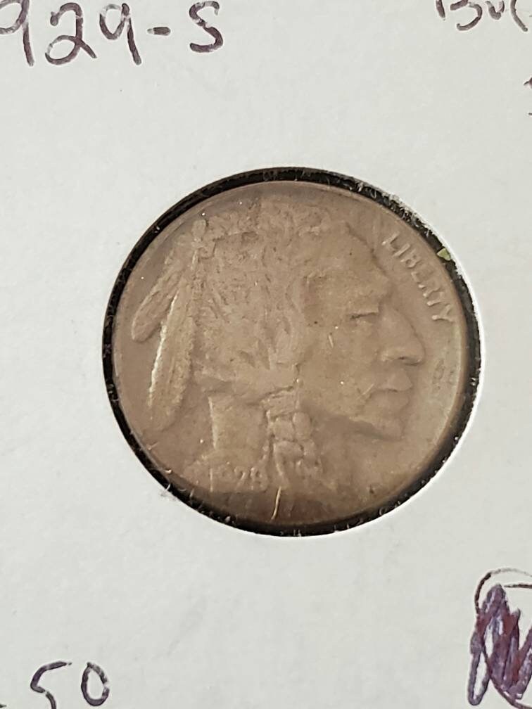 1929s buffalo nickel better date almost uncirculated full horn coin