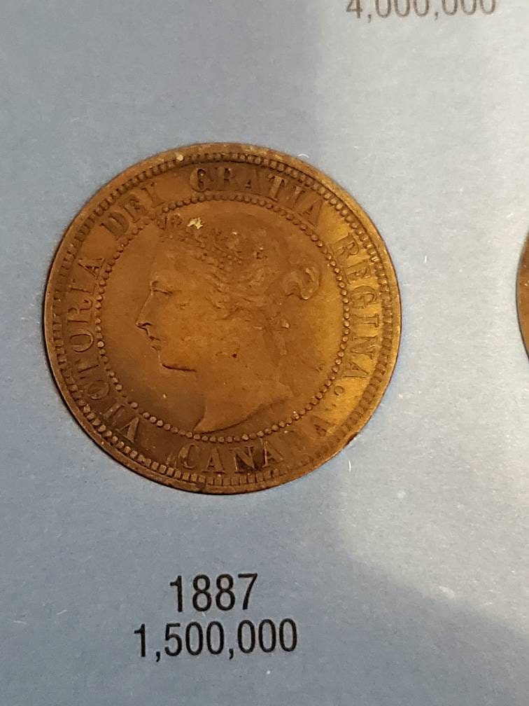 1887 low mintage Canada queen Victoria large cent