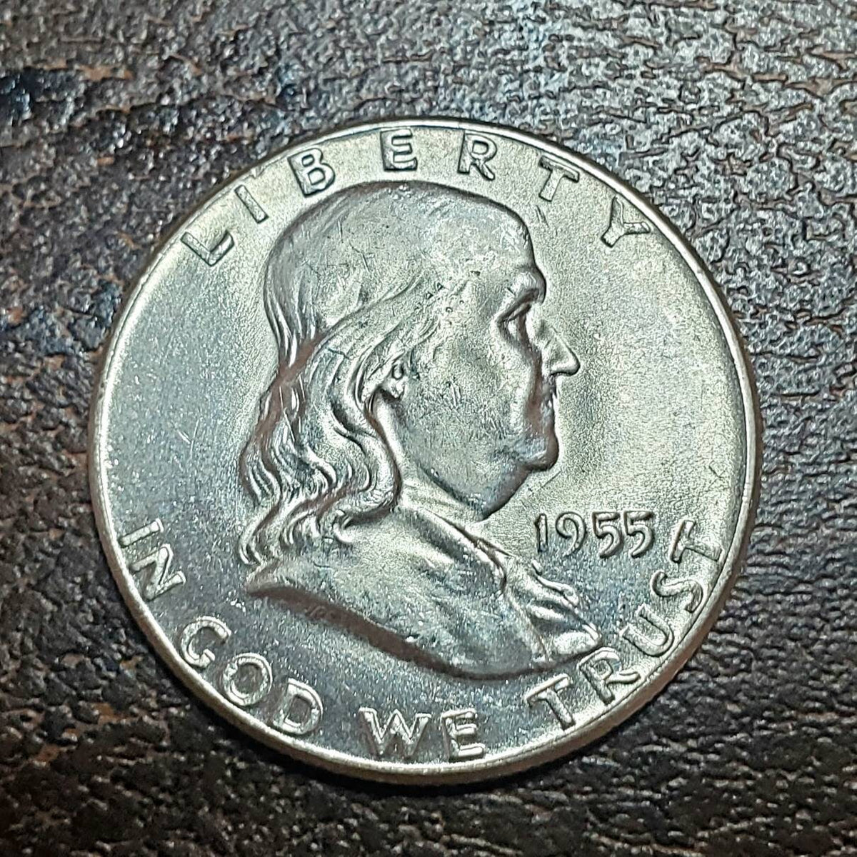 1955 franklin key date silver half dollar bu bugs bunny variety