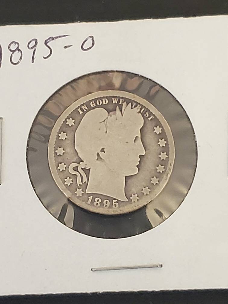 1895o barber quarter better date silver quarter