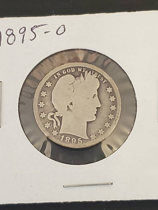 1895o barber quarter better date silver quarter