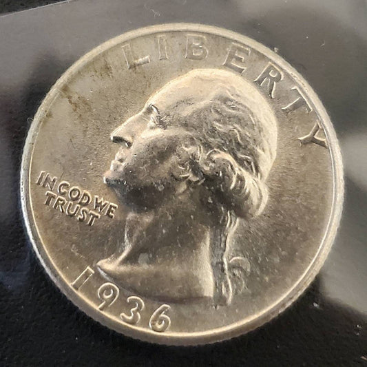 1936 silver Washington quarter beautiful uncirculated coin