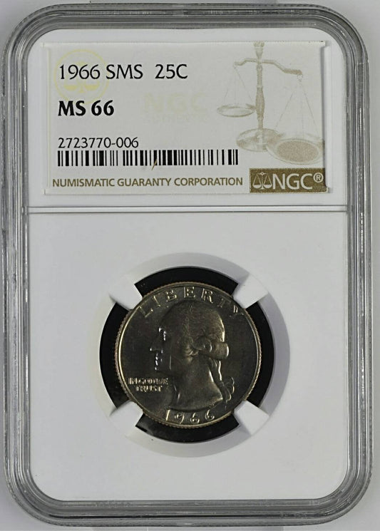 1966 special mint set quarter ngc graded ms66 with beautiful look and tones
