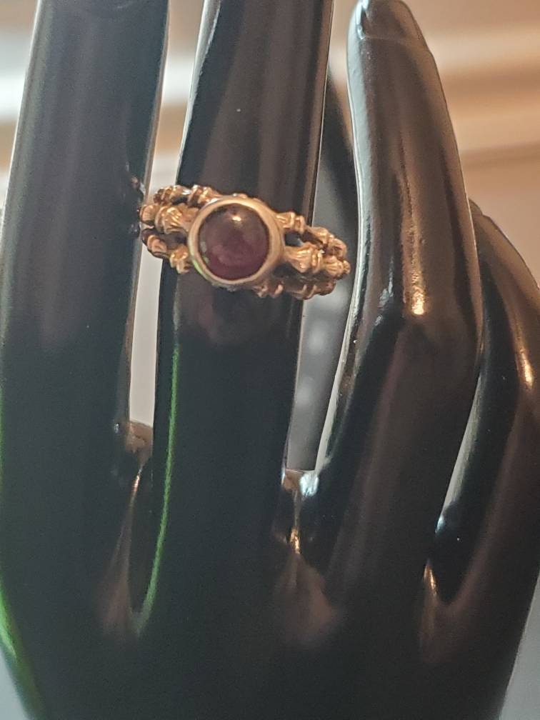 Sterling silver red purple stoned statement women's fashion ring