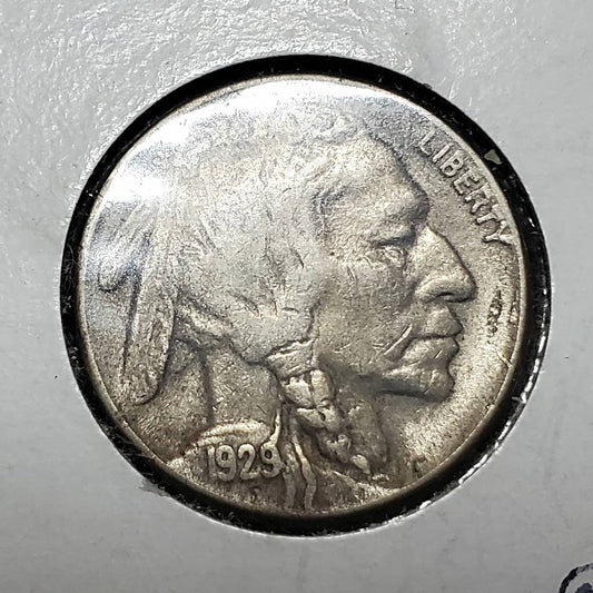 1929s buffalo nickel better date extra fine to almost uncirculated coin