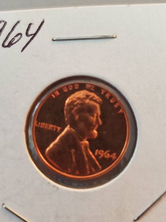 1964 proof Lincoln cent superb gem proof bright red penny