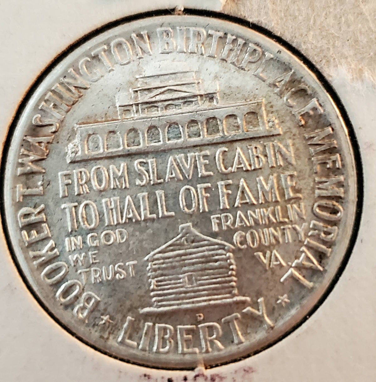 1946d booker t Washington silver commemorative half dollar coin
