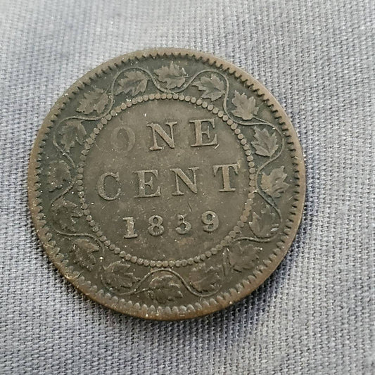 1859 large cent Canadian rare copper coin