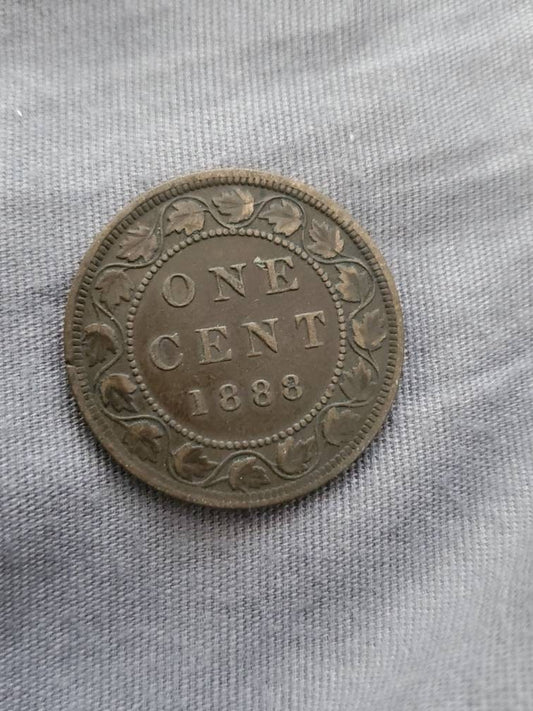 1888 Canada large copper cent nice original very fine to extra fine
