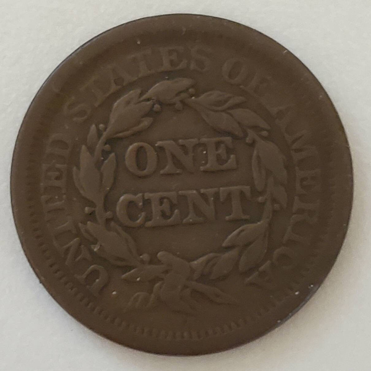 1851 large cent brown chocolate copper penny fine condition