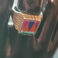 Sterling silver handmade solid ring southwest style coral turquoise inlays
