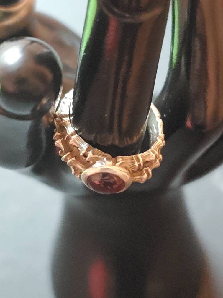Sterling silver red purple stoned statement women's fashion ring