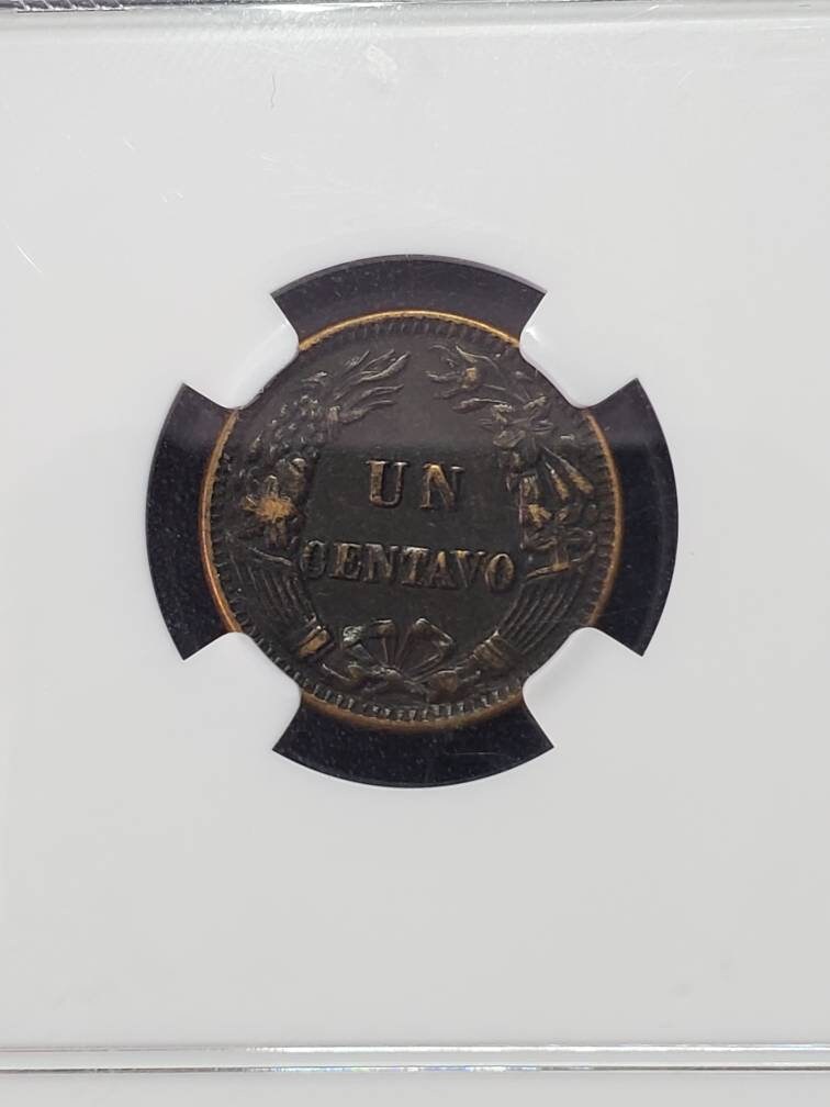 Peru 1875 1 centavo ngc graded foreign copper cent